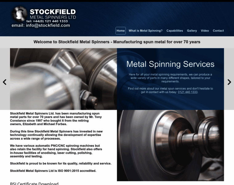 Stockfieldmetalspinners.com thumbnail