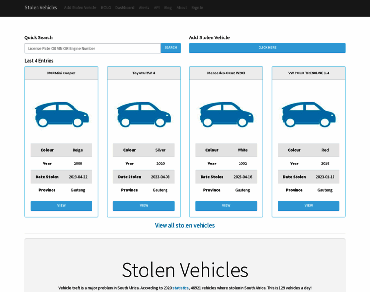 Stolenvehicles.co.za thumbnail