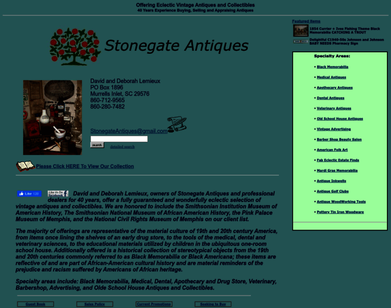 Stonegateantiques.net thumbnail