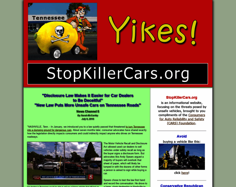 Stopkillercars.org thumbnail