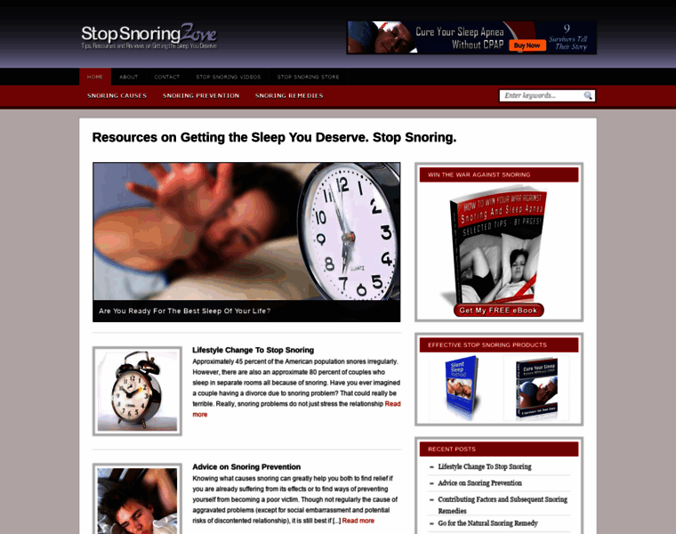 Stopsnoringzone.com thumbnail