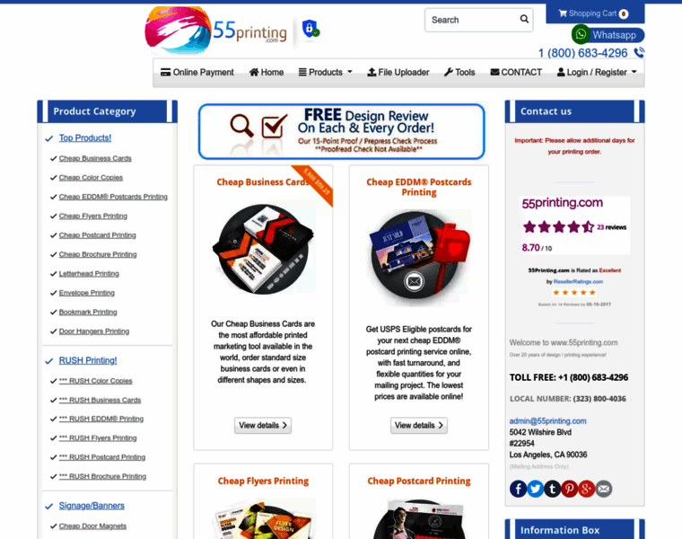 Store.55printing.com thumbnail