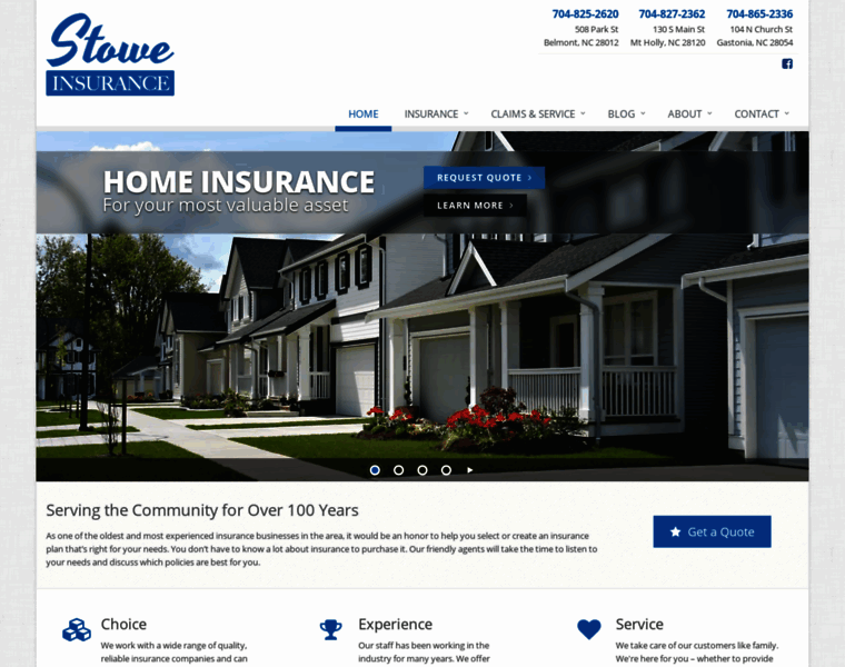 Stowe-insurance.com thumbnail