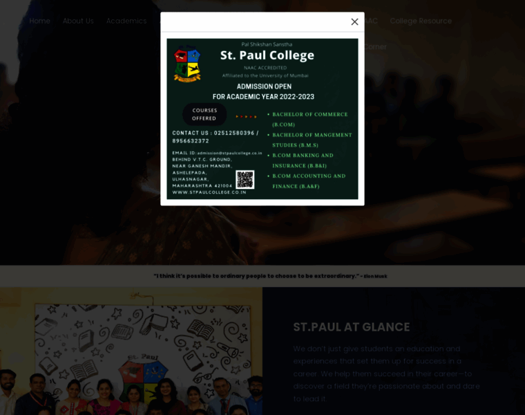 Stpaulcollege.co.in thumbnail