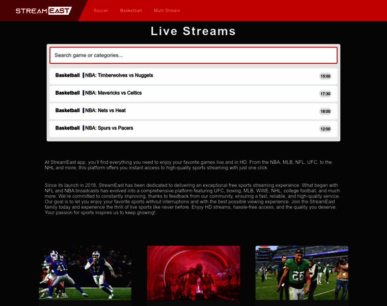Streameasttv.net thumbnail