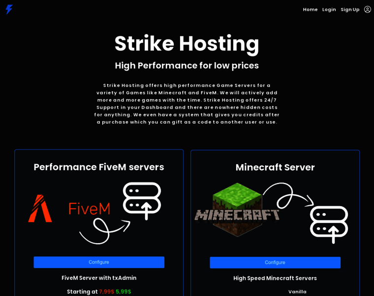 Strike-hosting.com thumbnail