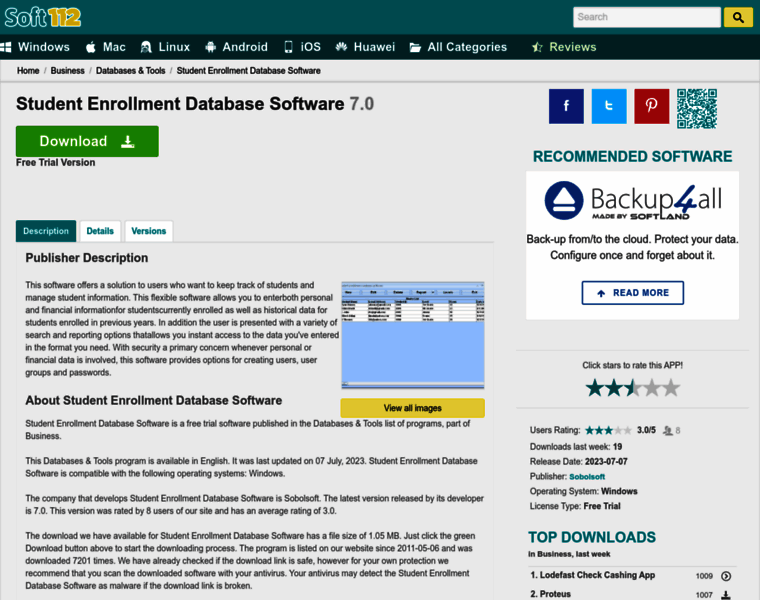 Student-enrollment-database-software.soft112.com thumbnail