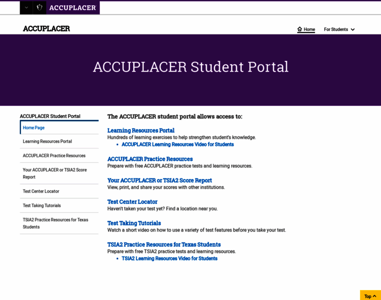 Studentportal.accuplacer.org thumbnail