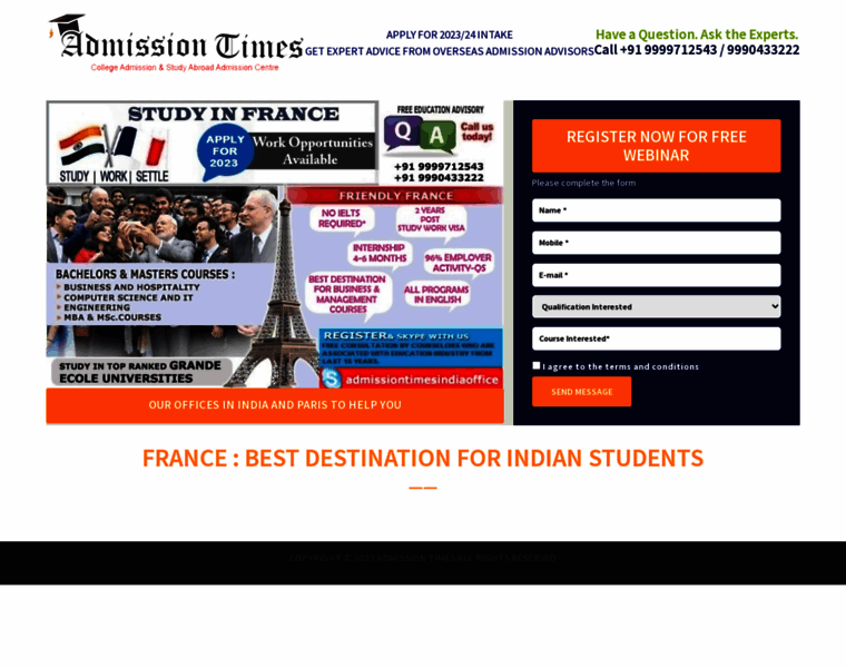 Studyinfrance.admissiontimes.com thumbnail
