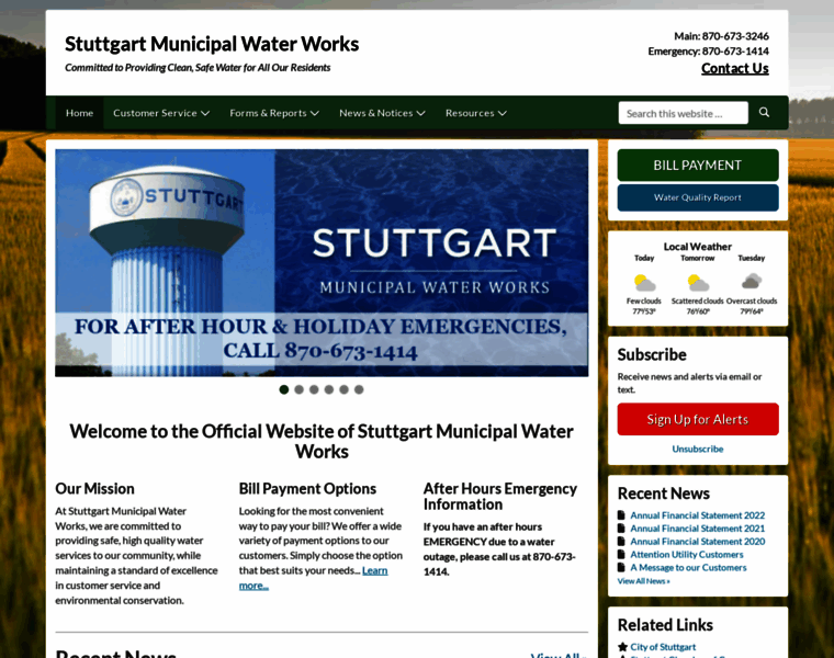 Stuttgartwater.com thumbnail
