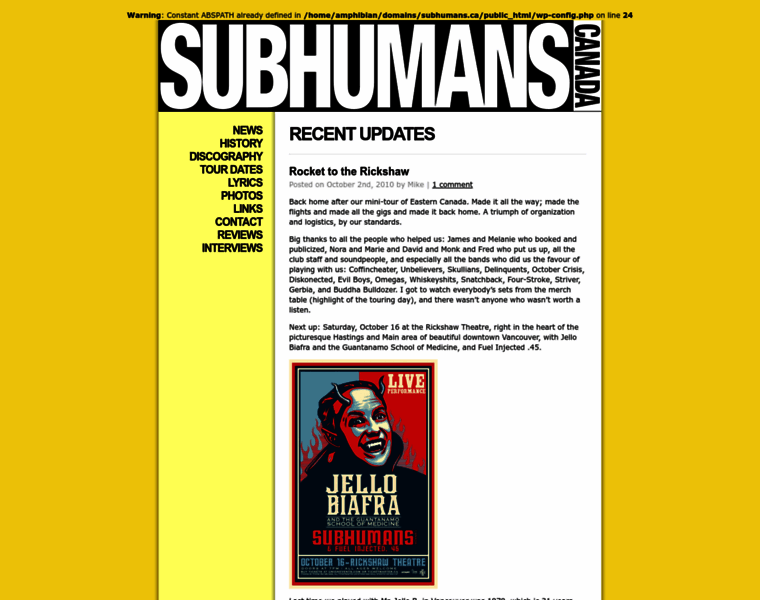 Subhumans.ca thumbnail
