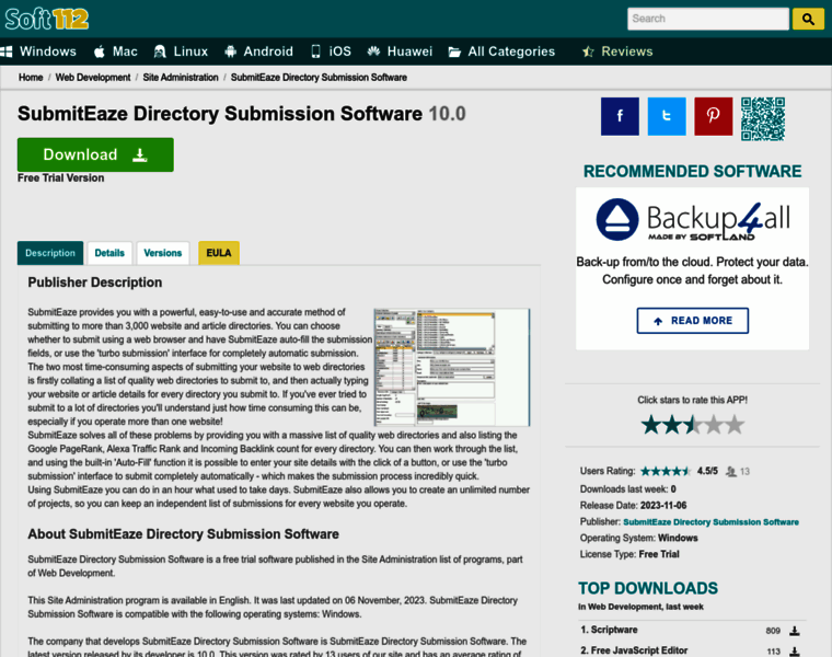 Submiteaze-directory-submisison-software.soft112.com thumbnail