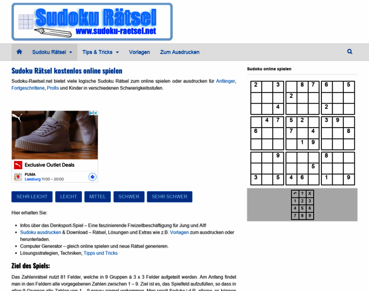 Sudoku-raetsel.net thumbnail
