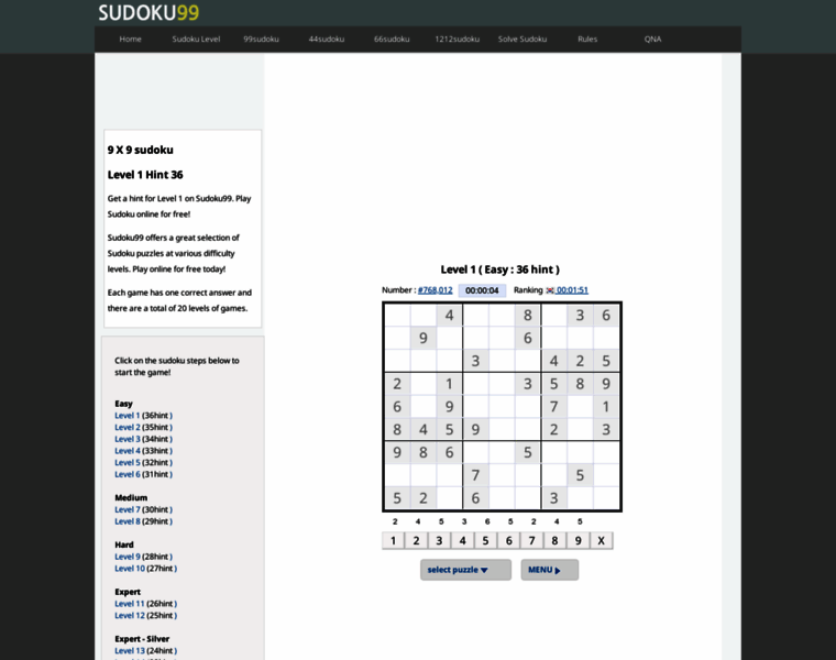 Sudoku99.com thumbnail