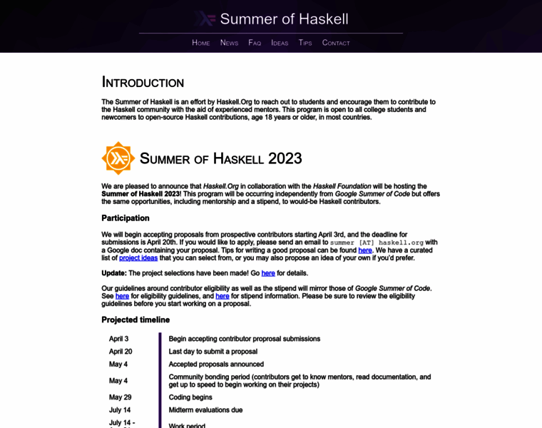 Summer.haskell.org thumbnail