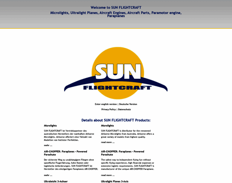 Sunflightcraft.com thumbnail