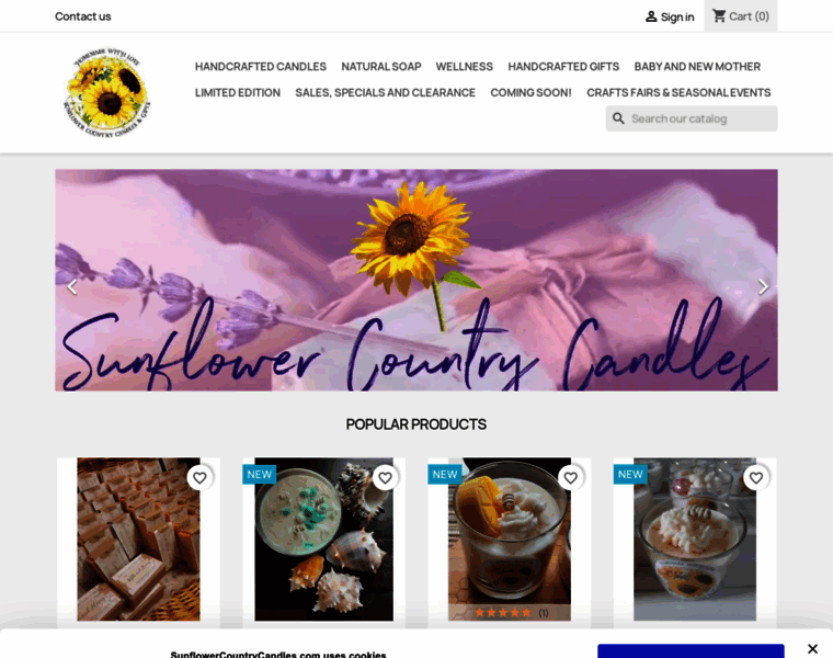 Sunflowercountrycandles.com thumbnail