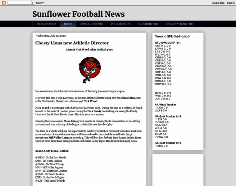 Sunflowerfootballnews.com thumbnail