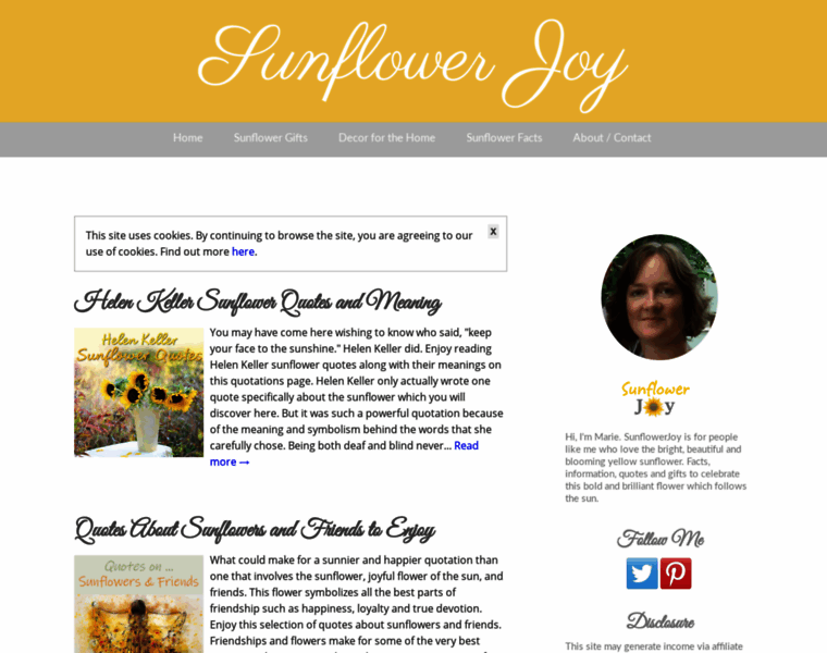 Sunflowerjoy.com thumbnail