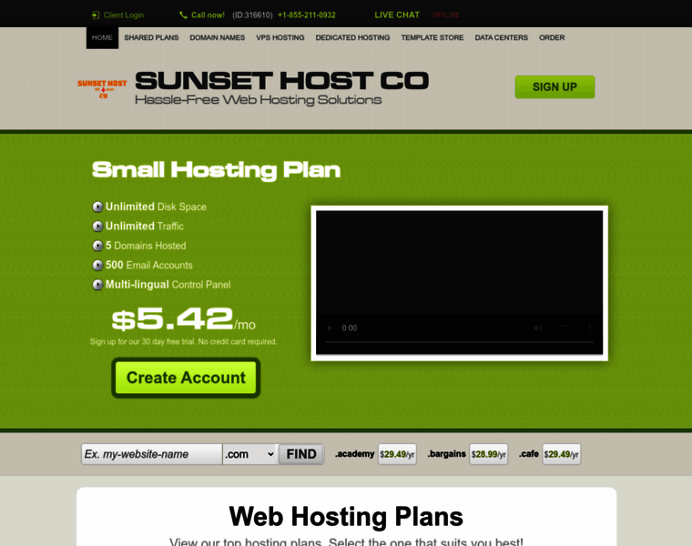 Sunset-host.com thumbnail