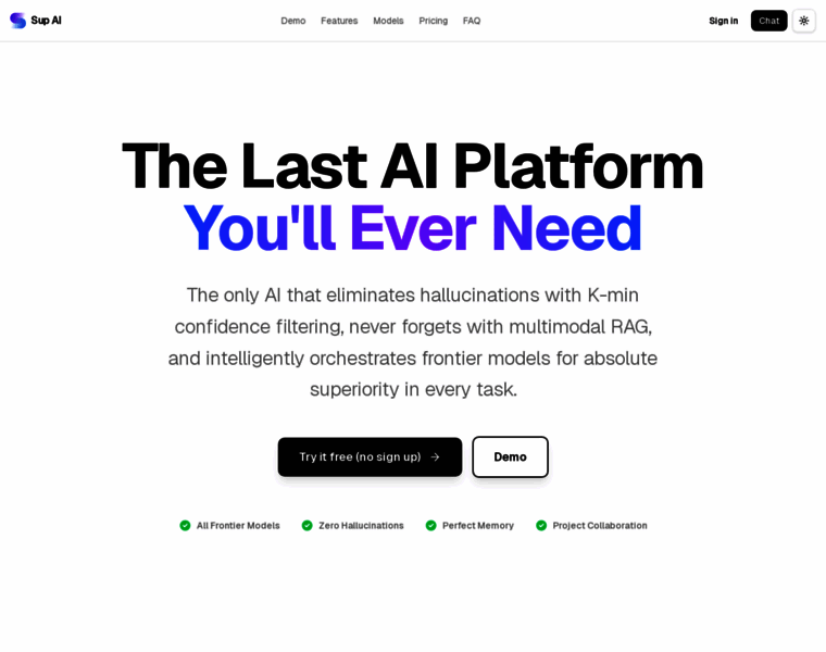 sup.ai at WI. Sup AI: The Last AI Platform You Will Ever Need