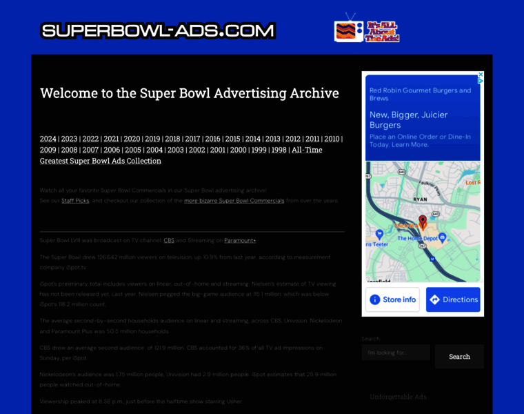 Superbowl-ads.com thumbnail
