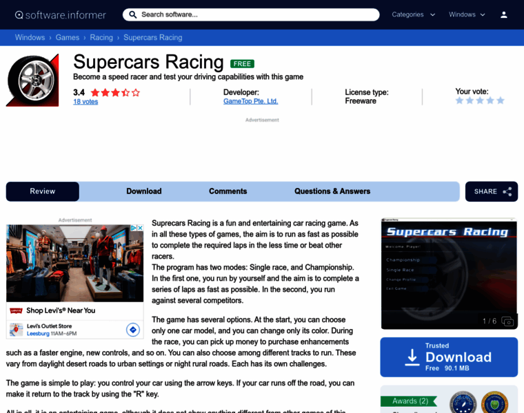 Supercars-racing.software.informer.com thumbnail