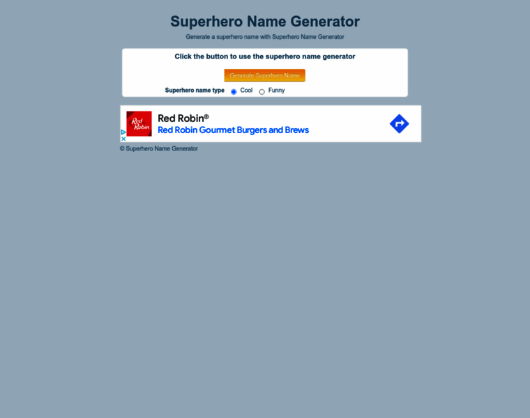 Superheronamegenerator.org thumbnail