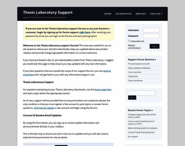 Support.thesislaboratory.com thumbnail