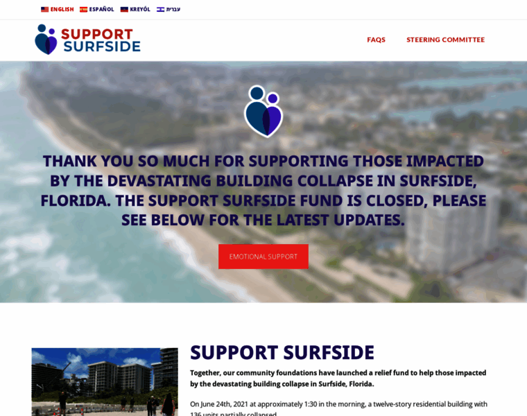 Supportsurfside.org thumbnail
