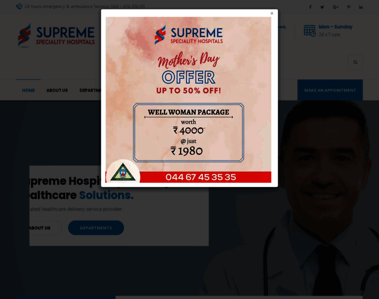 Supremehospitals.in thumbnail