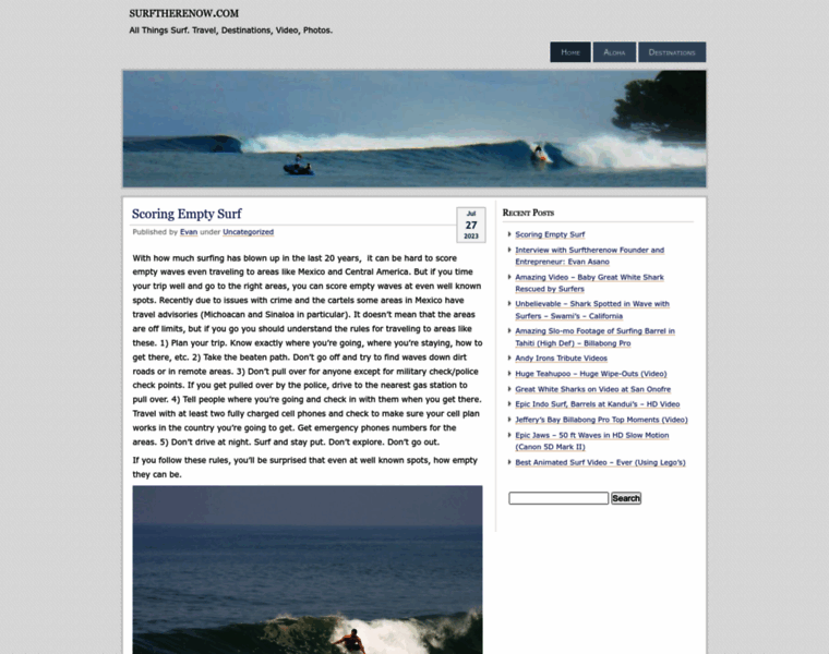 Surftherenow.com thumbnail