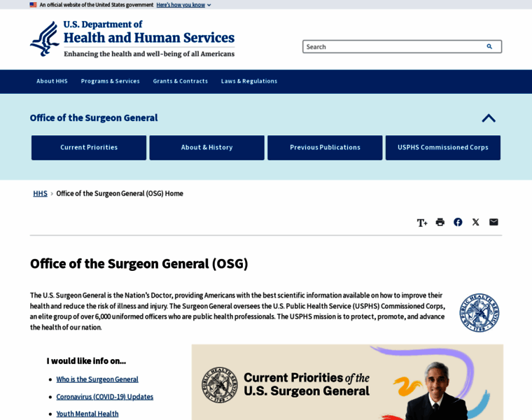 Surgeongeneral.gov thumbnail