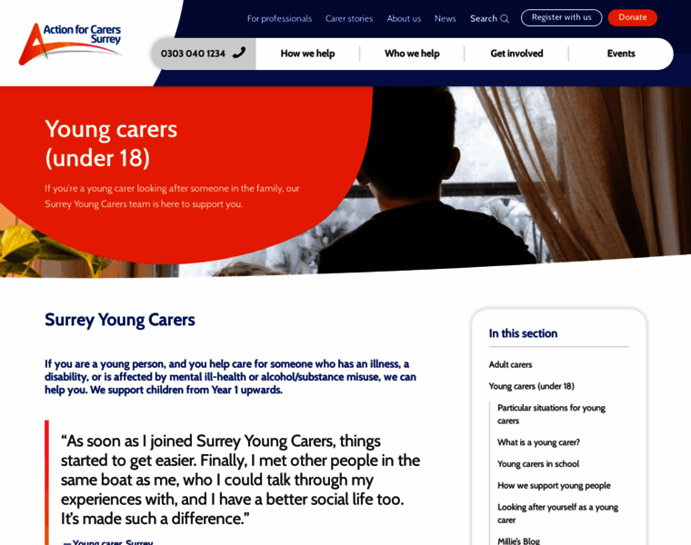 Surrey-youngcarers.org.uk thumbnail