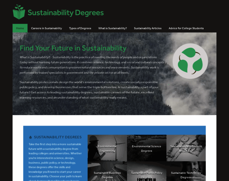 Sustainabilitydegrees.com thumbnail