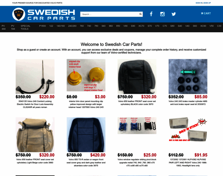 Swedishcarparts.com thumbnail