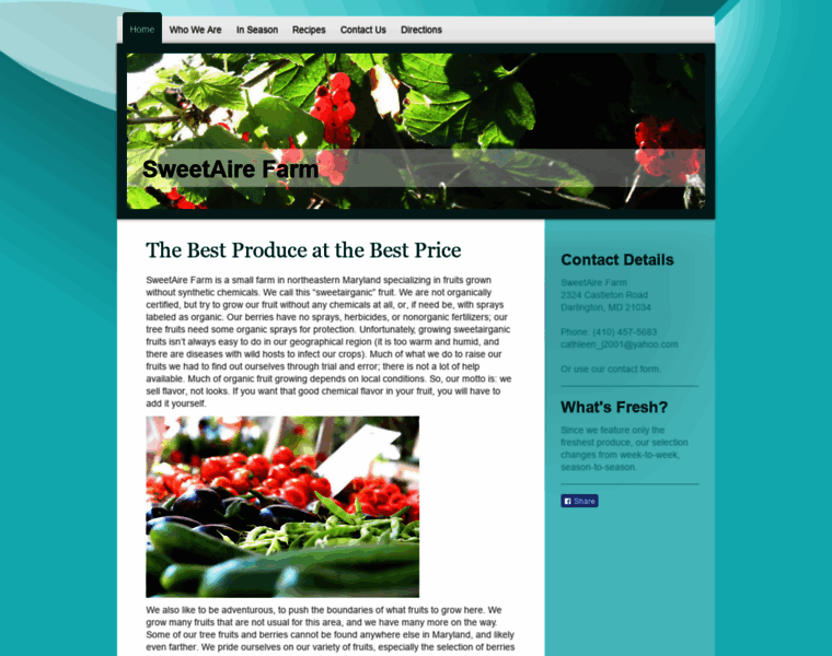 Sweetairefarm.com thumbnail