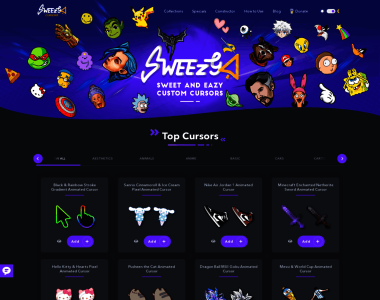 Sweezy-cursors.com thumbnail