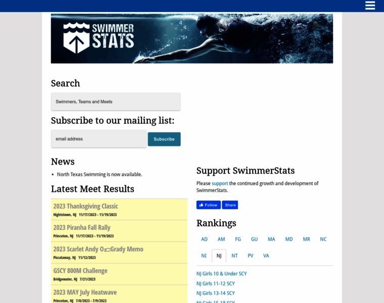Swimmerstats.com thumbnail