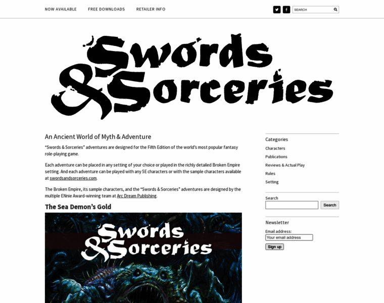 Swordsandsorceries.com thumbnail