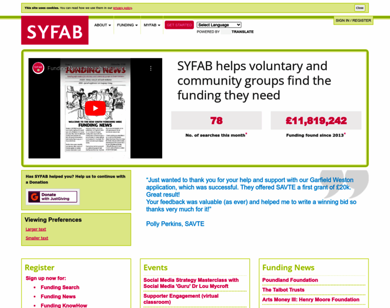 Syfab.org.uk thumbnail