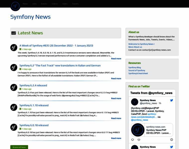 Symfony-news.com thumbnail