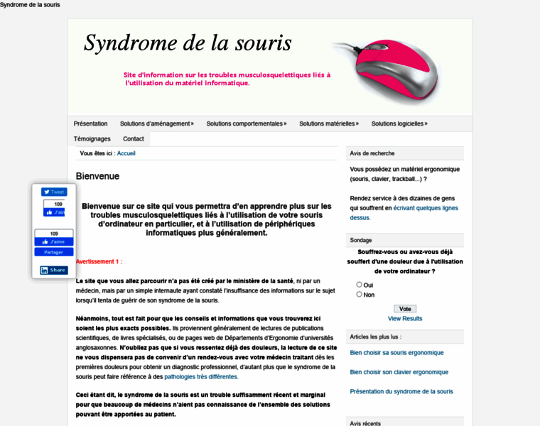 Syndromedelasouris.info thumbnail