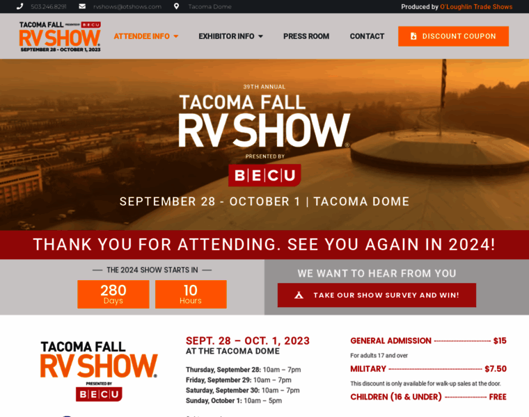 Tacomafallrvshow.com thumbnail