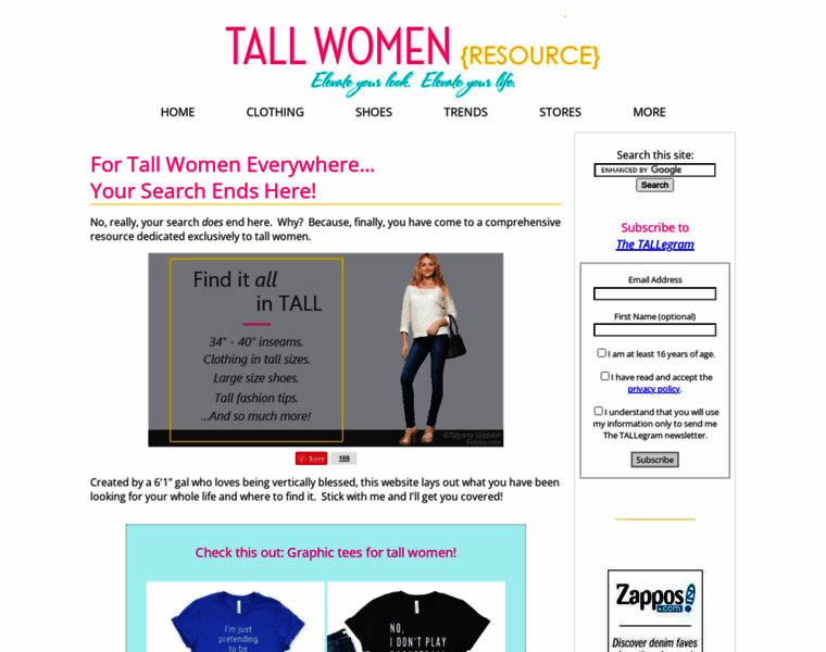 Tall-women-resource.com thumbnail