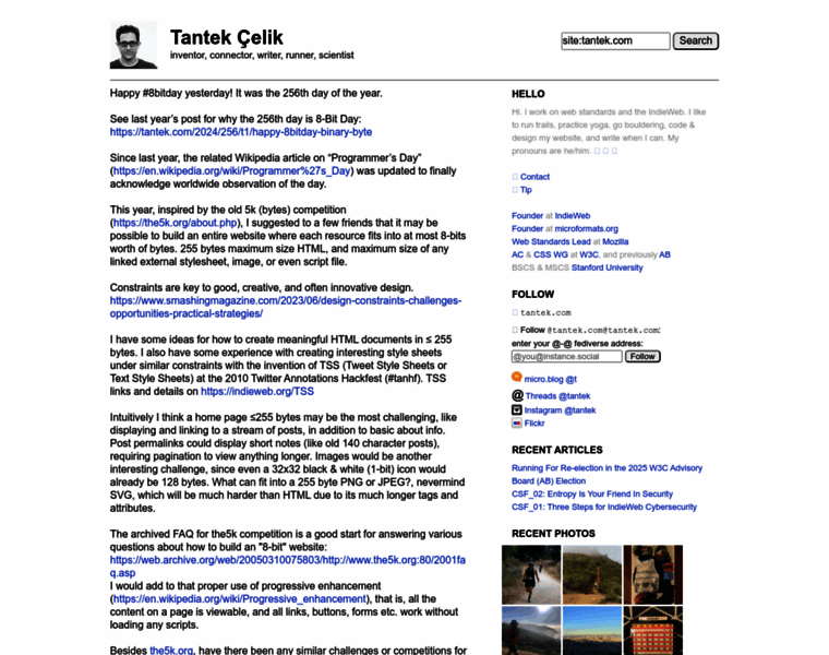 Tantek.com thumbnail