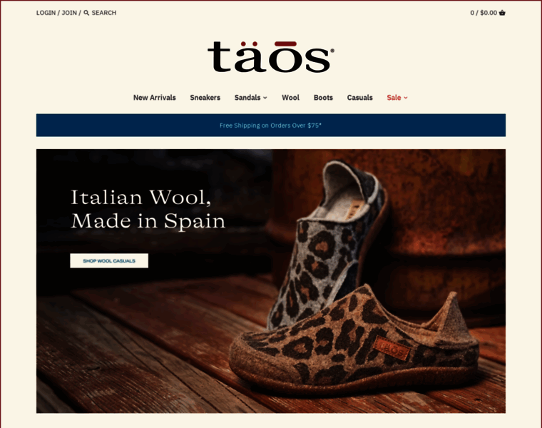 Taosfootwear.ca thumbnail