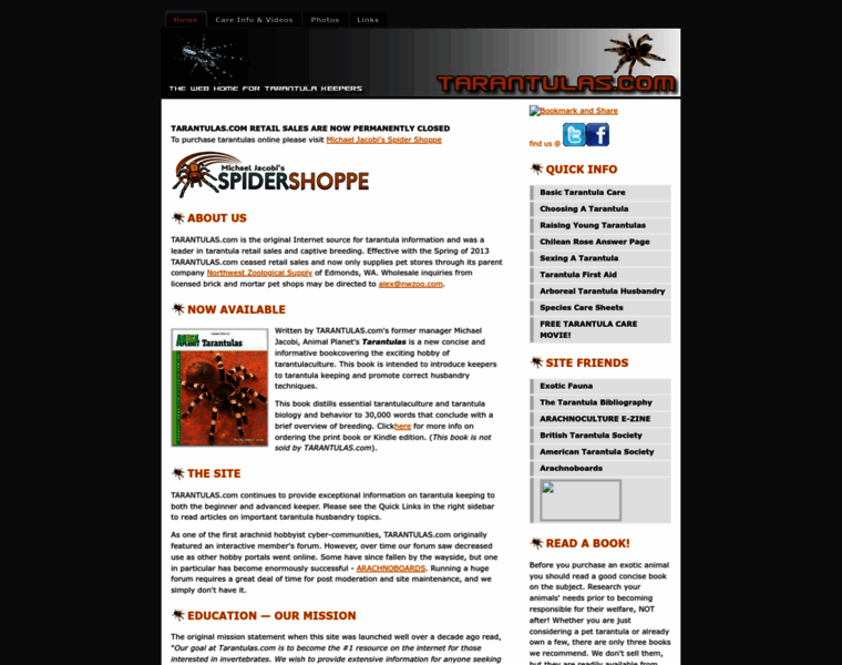 Tarantulas.com thumbnail