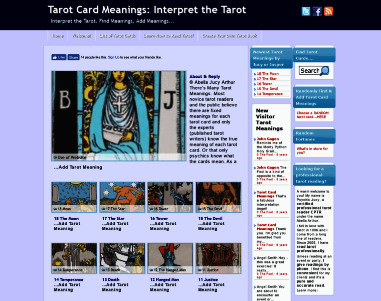 Tarotcardmeanings.tarotsignals.com thumbnail