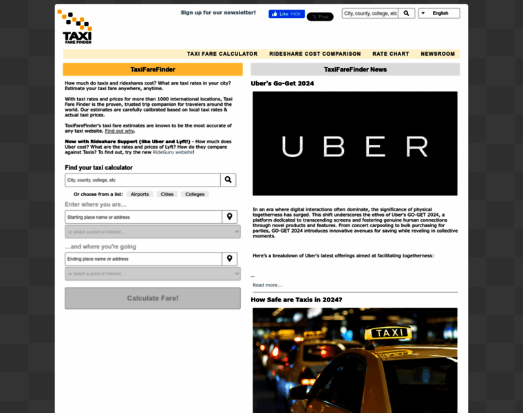 Taxifarefinder.com thumbnail